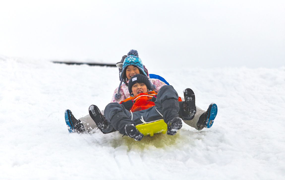 tobogganing winter west kelowna